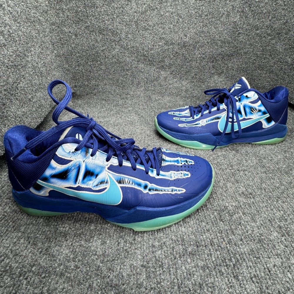 Nike Kobe 5 Protro Mens 8.5 Blue X Ray Skeleton Basketball Shoes HJ4303-400